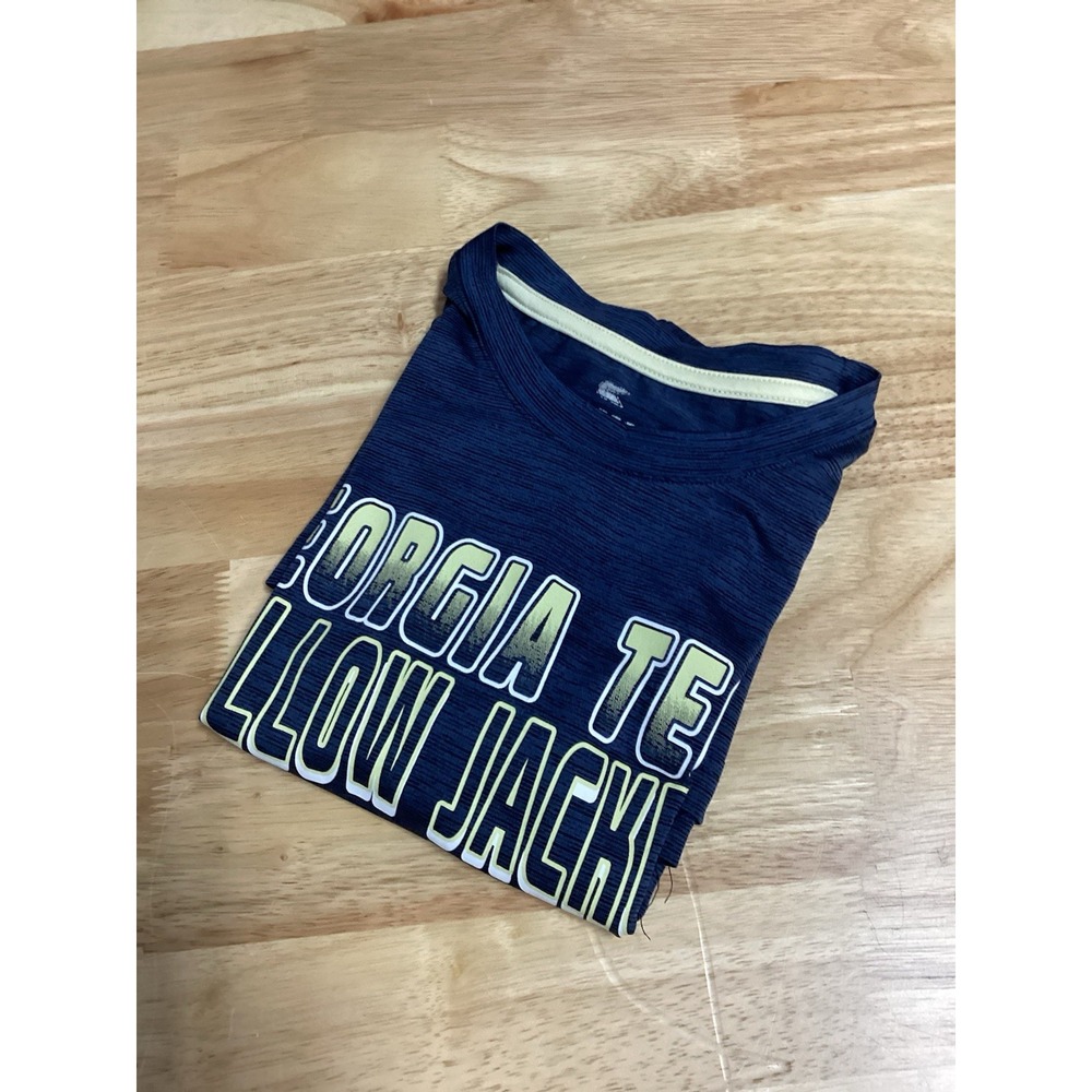 Boys Colosseum Georgia Tech Yellow Jackets Performance Tee Blue Large 16-18